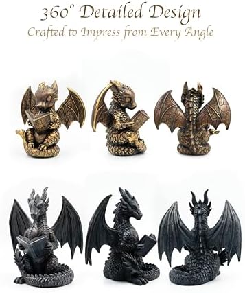 Stylor Fantasy Dragon Bookends Set of 2, Romantasy Bookish Gifts - Image 4