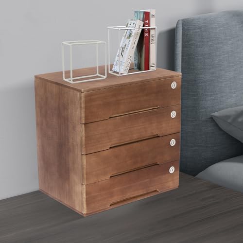 Wooden Desktop File Cabinet, 4-Drawer Lockable Storage Organizer - Image 5