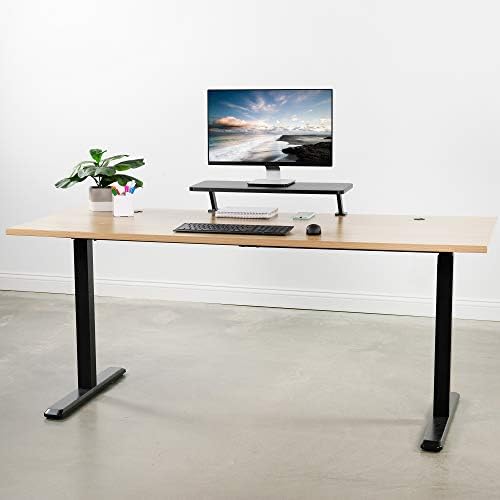 VIVO Black Clamp-on Small 26 inch Ergonomic Desk Shelf, Single Computer Monitor Stand Riser - Desk Organizer Holds 1 Screen or Laptop STAND-SHELF24B - Image 5