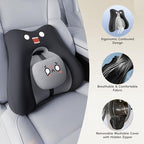 BEBAS Ergonomic Memoery Foam Lumbar Support Pillow for Car & Office, Black - Image 3