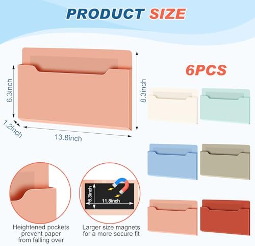 Fuutreo Magnetic Wall File Holder,6pcs,Vintage Boho,Horizontal-large - Image 2
