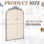 Wonderjune Linen Display Pinboard, Arch, 19" X 31", Silver - Image 2