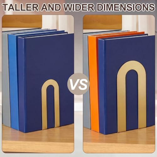 Chunful 18 Pcs Gold Metal BookEnds Shelves, 7.5 x 5.75 x 3.5 in - Image 5