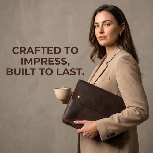 Moonster Leather Laptop Folder – Full-Grain Buffalo Leather Document Case - Image 6