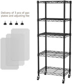 Golpart Small Shelves Storage Wire Metal Adjustable Shelf Unit with Wheels - Image 4