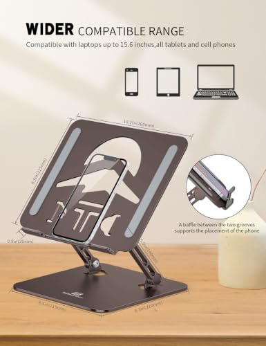 Z-Shaped Laptop Stand for Desk Fits 10"-16" Notebook Coffee Brown - Image 6