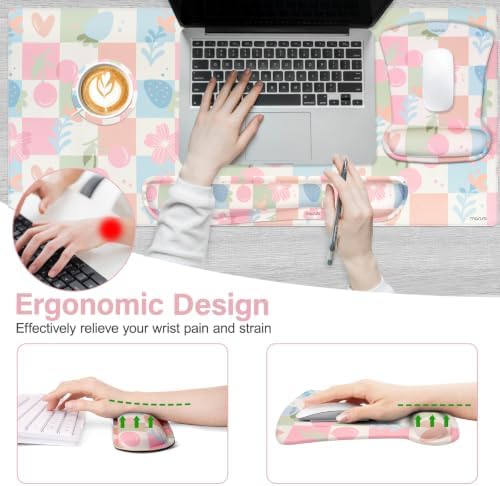 MOSISO Keyboard Mouse Pad Set, Large Gaming Mouse Pad&Keyboard Wrist Rest - Image 2
