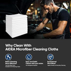 AIDEA White Microfiber Cleaning Cloth 100PK, Reusable Cleaning Rags 12"x12" - Image 4