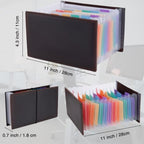 Genuine Leather A6 Receipt Organizer，Stand Receipt Organizer Folder, 13 Pockets Small Accordion File Organizer - Image 2