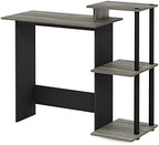 Furinno Efficient 29-Inch Grey Computer Desk with Side Shelves, Gaming Desk with 3 Open Shelves, Home Office Desk, for Home Office, Study Room, Dorm, Bedroom, Grey Oak/Black - Image 5