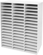 48 Compartment Literature Organizer, Adjustable Shelf Classroom Mailbox, Heavy Duty Mail Sorter & Mail Organizer Countertop for Classroom Office Home School (White) by Unknown