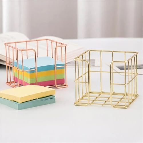 3pcs Iron Mesh Note Holder Box for Desk Organization, Gold/Black/Rose Gold - Image 5