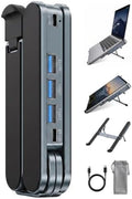Laptop Stand with Docking Station Foldable Computer Riser Desk Hub by werfami