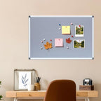 DEVELOP 36x24 Inch Gray Felt Bulletin Board, Wall Mounted Pin Memo Notice Cork Board with Silver Aluminium Frame for Office, Home, and Classroom, Includes 10 Push Pins - Image 2