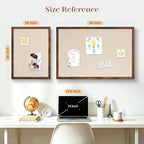 DOLLAR BOSS 24"x18" Linen Cork Board Decorative Bulletin Board, Brown - Image 4