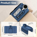 Couch Cup Holder Tray, Silicone Sofa Armrest organizer with Side Pockets for Storage Remotes, Cell-phone,Tablet or Snack, Anti-Spill and Anti-Slip Sofa Arm Tray for Recliner, Armchair Caddy (Blue) - Image 2
