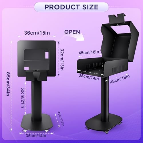 RDYMONKEY Photo Booth Printer Stand Heavy Duty Metal Printer Station Setup for DNP DS620 RX1HS QW410 HiTi P525L Professional Photobooth Printer Holder for Wedding Party Event - Image 3