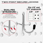 320PCS Pegboard Accessories Kit, Pegboard Hooks Assortment with Bins and Stainless Steel Peg Locks, Tool Organizer for 1/8" and 1/4" Pegboards, Garage Wall Organization, Workshop and Tool Storage - Image 3