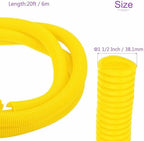 DMiotech 20ft Wire Loom Split Tubing 1 1/2 Inch(38.1mm) ID Yellow - Image 3
