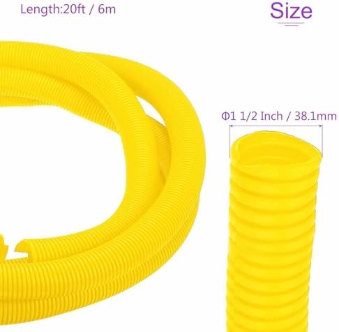 DMiotech 20ft Wire Loom Split Tubing 1 1/2 Inch(38.1mm) ID Yellow - Image 3