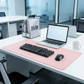 Large Office Leather Desk Mat, (20"x40", Pink) Mouse and Keyboard Pad, Computer and Laptop Mat, Desktop Protector and Cover, Writing Pad and Blotter by ZGLCQSGY