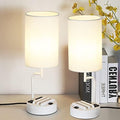 Dreamholder Table Lamp with 3 USB Charging Ports, Modern Desk Lamp with AC Outlet and Phone Stands, Perfect Bedside Lamp for Bedroom, Living Room, Office (Pack of 2), White by Dreamholder