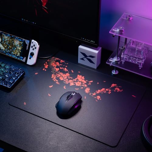 XVX Glass Gaming Mousepad, Black Plum Blossoms Hard Mouse Pads for Gaming, Professional Large Mouse Mat 16.2" x 12.2", Special Glass Surface with Improved Precision and Speed - Image 6