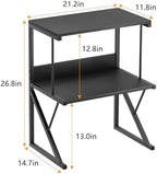 aboxoo Printer Stand for Desk to Save Space, Metal+Wood for Home Office - Image 3