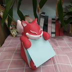 Animal Fox Sticky Notes Holder Pop-up Note Dispenser for Desk Home Office School Accessories, 3x3 in, Red, C14 - Image 2