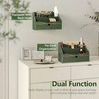 Rebee Vision Wooden Countertop Mail Organizer for Desk with 4-Slot, Green - Image 4