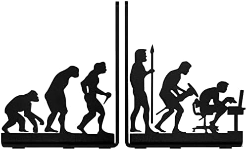Human Evolution Decorative Metal Bookends for Heavy Books and Library - Image 2
