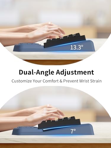 3-in-1 Ergonomic Keyboard Stand with Wrist Rest & Mouse Pad Set, Blue - Image 3