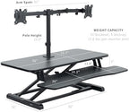 VIVO Black 36 in Standing Desk Converter with Monitor Stand, DESK-V036K-M2 - Image 3