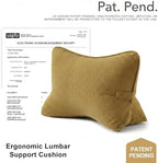Pat. Pend. Corduroy Lumbar Support Back Pillow for Reading & Lounging, Ergonomic Triangle Cushion for Sofa, Armchair & Bed Sitting, Removable Washable Cover, Mustard Yellow - Image 2