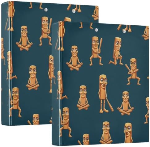 ALAZA Brainrot Tung Tung Tung Sahur (9) 3 Ring Binder 1.5 Inch Three Ring Office Binders w/clipboard & 3 Pockets, Hold 200 Sheets, 2 pcs by ALAZA