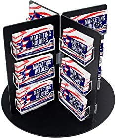 Marketing Holders Rotating Business Card Holder Clear Acrylic Black PVC Backing 24 Slot Counter Display for 3.5" x 2" Gift Cards in Retail Stores and Salons - Image 3