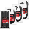 BethTie 300 Pcs Black Zip Ties Assorted Sizes 12"+20"+26"+36" 220 LBS by Youroutdoorcompanion
