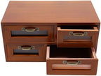 Wooden Desk Storage Cabinet 16 Drawers Mini Chest with Metal Handles,Desktop Storage Cabinet Box Drawers for Home Office Desk Organization and Storage 23.6”x7.3”x12”, Brown, BGQHT5-002 - Image 4