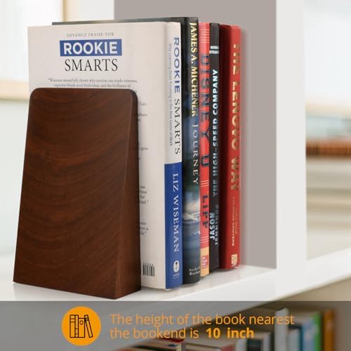 DRELIFAM Wood Handmade Book Ends to Hold Books Large Heavy Duty Bookends for Shelves Decorative Book End for Heavy Books - Image 6
