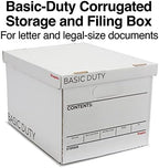 Staples Corrugated File Box, Lift-Off Lid, Letter/Legal, White/Black, 10/Pk - Image 2