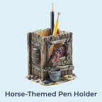 SAGEFINDS Horse-Themed Pen Holder | Desktop Stationery Organizer | Desk Storage Accessories | Home Office Pencil Cup Container | Gift for Horse Lovers - Image 2