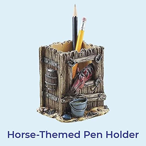 SAGEFINDS Horse-Themed Pen Holder | Desktop Stationery Organizer | Desk Storage Accessories | Home Office Pencil Cup Container | Gift for Horse Lovers - Image 2