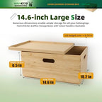 BAMOTTO CRAFTBAMBOO Stackable Bamboo Storage Bin with Lid 14.6"x10.2"x6.5" - Image 2