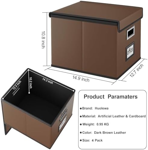 File Organizer Box with Lids, Collapsible File Folder Organizer - Image 5