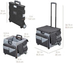 Folding Mobile Utility Cart, Canvas Organizer Bag, Black/Grey - Image 2