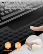 Wrist Rest for Computer Keyboard, 2 in 1 Keyboard Wrist Support Pad, Memory Foam Keyboard Riser Holder Lift Tray with Wrist Pad for Easy Typing for Office Desk, Home, School (Square Black) - Image 6