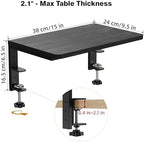 Desk Extender, 15-inch Clamp-On Desk Shelf, Height-Adjustable Desktop Shelf Organizer for Monitors Office and Gaming Accessories, Arm Support Table Extension, 44lbs Heavy Duty, Black - Image 2