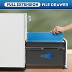 DEVAISE Slim File Cabinet with Lock, 3 Drawer Mobile Filing Cabinet for Legal/Letter/A4 Size, Fully Assembled Except Wheels, White - Image 6
