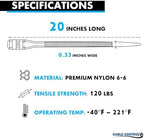 Kable Kontrol Low-Profile Cable Ties 20 Inch 1500 Pcs, 120 Lbs Test - Black - Image 2