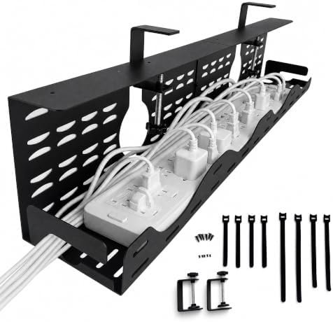 Under Desk Cable Management Tray, Expandable Metal Organizer - Image 2